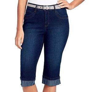 Gloria Vanderbilt Cleo All American Slimming Effect Denim Skimmer Capris Size 12